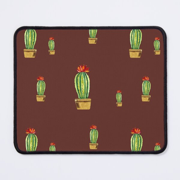 Item preview, Cactus green red flower pattern watercolor sketch red designed and sold by Yana Mustafina | Boho Soulful Designs.