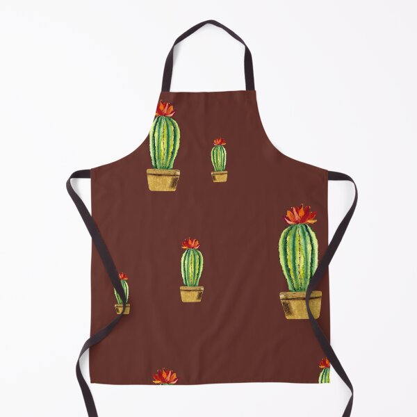 Item preview,  Cactus green red flower pattern watercolor sketch red designed and sold by Yana Mustafina | Boho Soulful Designs.