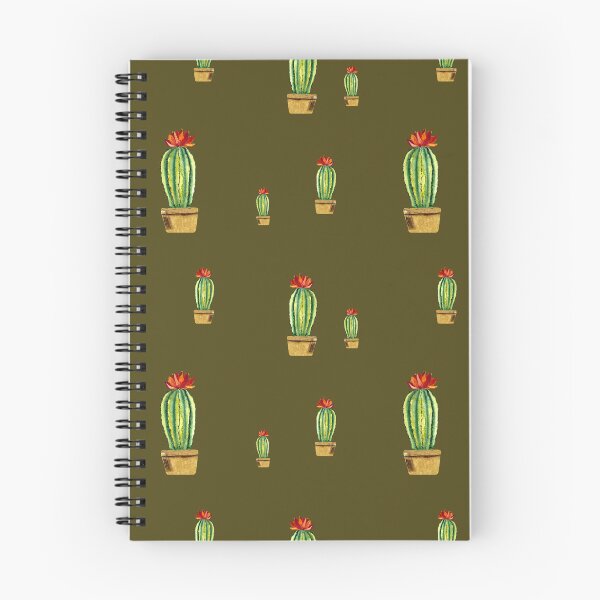 Item preview,  Cactus green red flower pattern watercolor sketch green designed and sold by Yana Mustafina | Boho Soulful Designs.