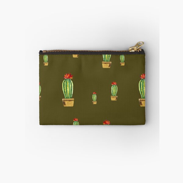 Item preview,  Cactus green red flower pattern watercolor sketch green designed and sold by Yana Mustafina | Boho Soulful Designs.