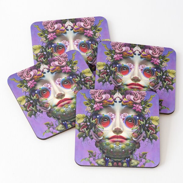 Item preview, Beautiful Flowers Surreal Art Cute Girl Android Robot designed and sold by ZiolaRosa.