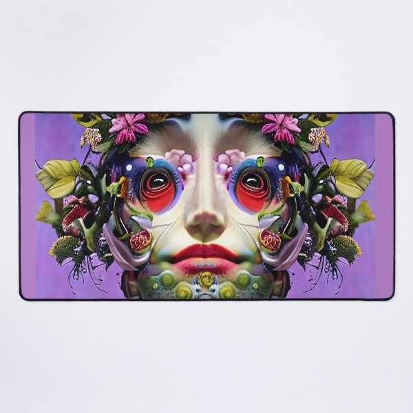 Item preview, Beautiful Flowers Surreal Art Cute Girl Android Robot designed and sold by ZiolaRosa.
