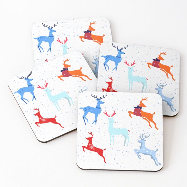 Item preview, Blue snowy Christmas deers. designed and sold by jessypaul027.