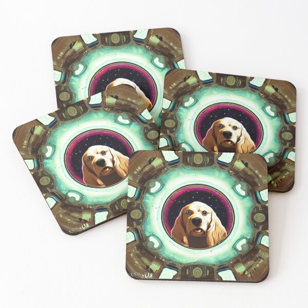 Item preview, Dogs in space nebula galaxy colorful abstract art gift for dog lover designed and sold by ValleyDream.