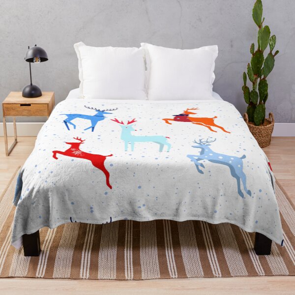 Item preview, Blue snowy Christmas deers. designed and sold by jessypaul027.