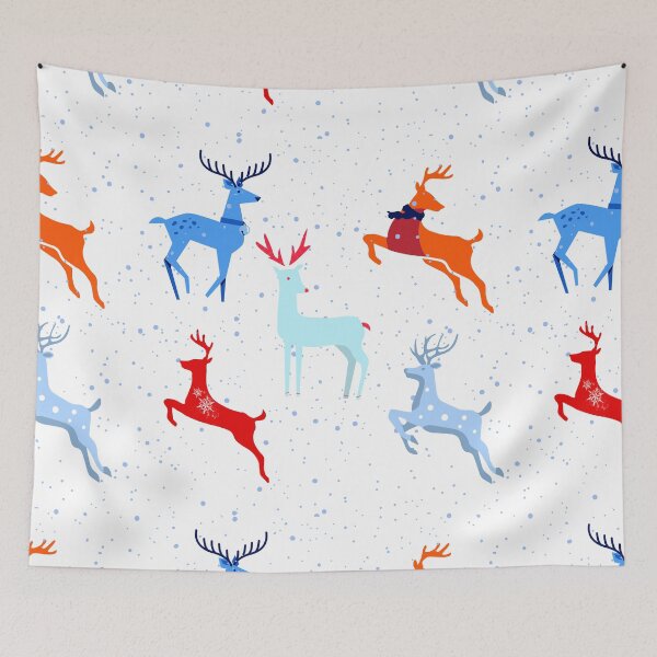 Item preview, Blue snowy Christmas deers. designed and sold by jessypaul027.