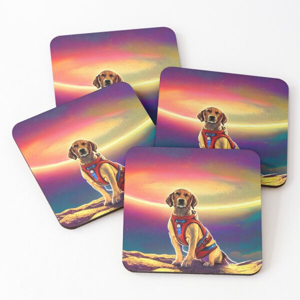 Item preview, Dogs in space nebula galaxy colorful abstract art gift for dog lover designed and sold by ValleyDream.