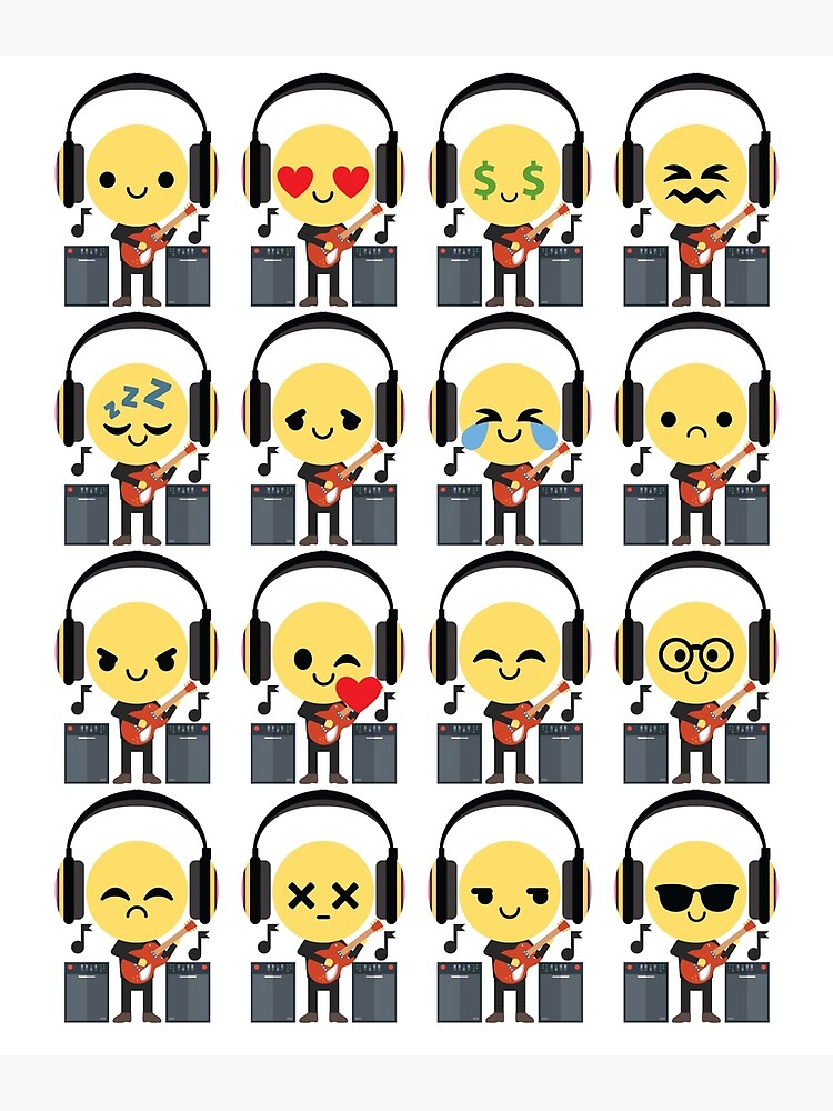 "Electric Guitar Emoji " Poster by HippoEmo Redbubble