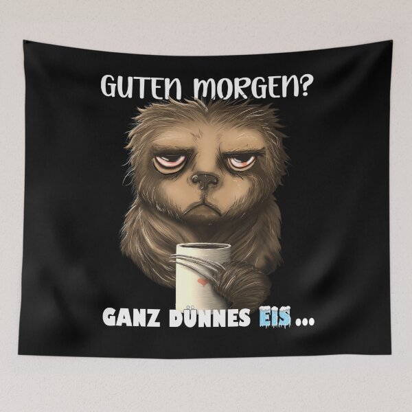 Item preview, Funny coffee sloth - good morning? Very thin ice! gift designed and sold by TuuliTuule.