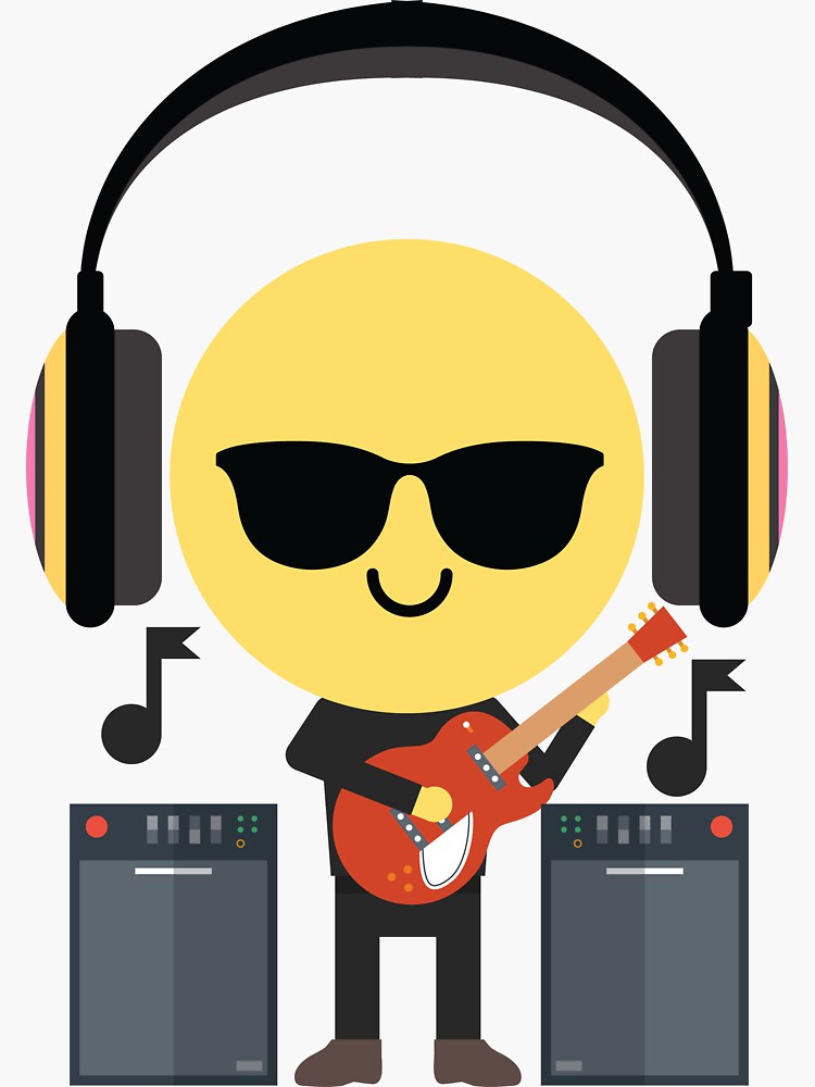 "Electric Guitar Emoji " Sticker for Sale by HippoEmo Redbubble