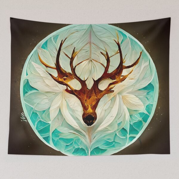 Aperçu de l'œuvre Mandala du Cerf Hivernal - art spirituel spiritualité bien-être animal totem créée et vendue par LvSoulCreations.