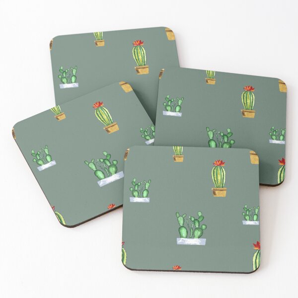Item preview, Cactus in pot seamless pattern a watercolor mint designed and sold by Yana Mustafina | Boho Soulful Designs.