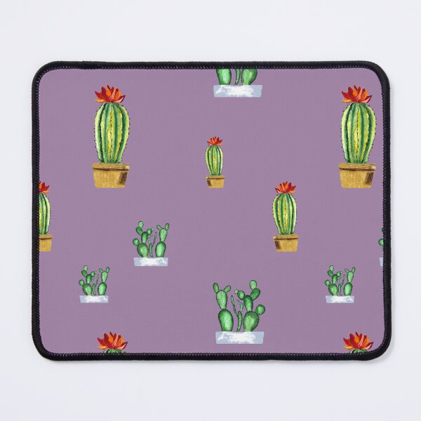 Item preview, Cactus in pot seamless pattern a watercolor violet designed and sold by Yana Mustafina | Boho Soulful Designs.