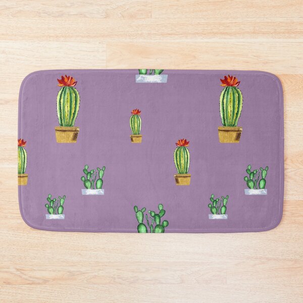 Item preview, Cactus in pot seamless pattern a watercolor violet designed and sold by Yana Mustafina | Boho Soulful Designs.