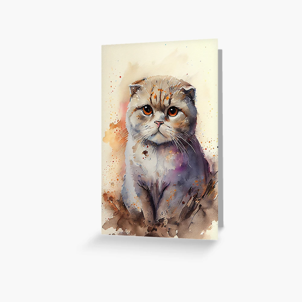 Scottish Fold Cat V2 - Watercolor paint Kids T-Shirt for Sale by  ABArtByAlexST