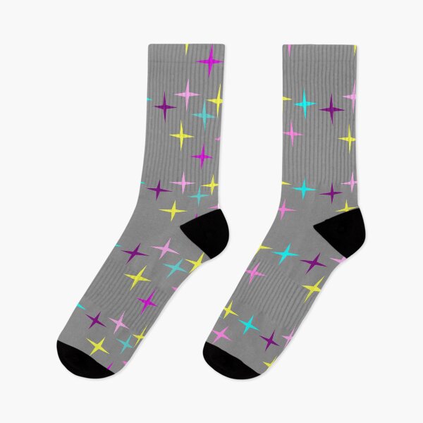 Item preview, Colorful stars socks, grey, modern designed and sold by MMTMK.