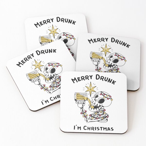 Item preview,  Merry Drunk I'm Christmas -   Skeleton drinking beer designed and sold by Georgy09.