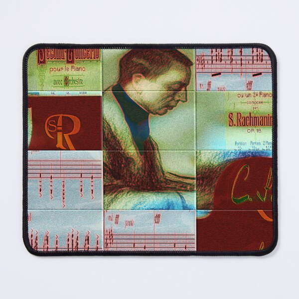 Item preview,  AMAZING PAINTING ABSTRACT PORTRAIT OF SERGEI RACHMANINOFF PIANIST MUSICIAN COMPOSER - CLASSICAL MUSIC SCORE - PATCHWORK SIGNATURE designed and sold by Ralek.
