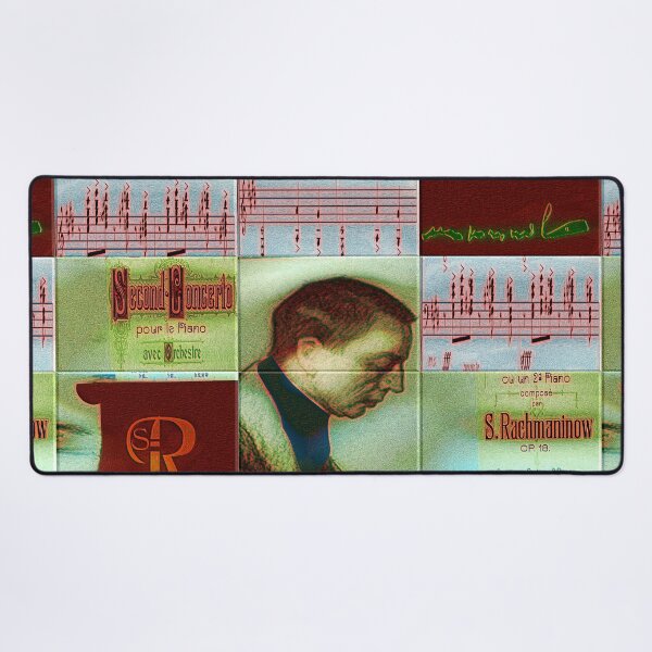 Item preview, AMAZING PAINTING ABSTRACT PORTRAIT OF SERGEI RACHMANINOFF PIANIST MUSICIAN COMPOSER - CLASSICAL MUSIC SCORE - PATCHWORK SIGNATURE designed and sold by Ralek.