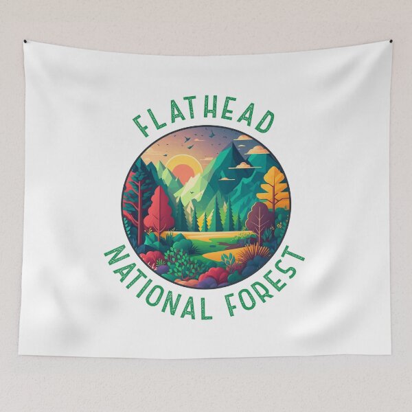 Item preview, Flathead National Forest Montana Distressed Circle designed and sold by KrisSidDesigns.