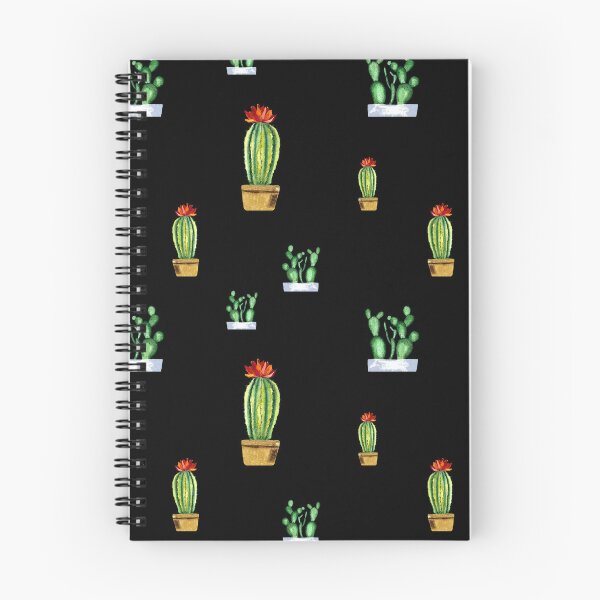 Item preview, Cactus in pot seamless pattern a watercolor black designed and sold by Yana Mustafina | Boho Soulful Designs.
