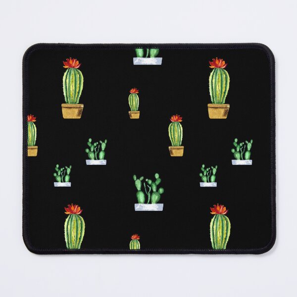 Item preview, Cactus in pot seamless pattern a watercolor black designed and sold by Yana Mustafina | Boho Soulful Designs.