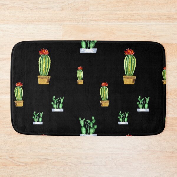 Item preview, Cactus in pot seamless pattern a watercolor black designed and sold by Yana Mustafina | Boho Soulful Designs.