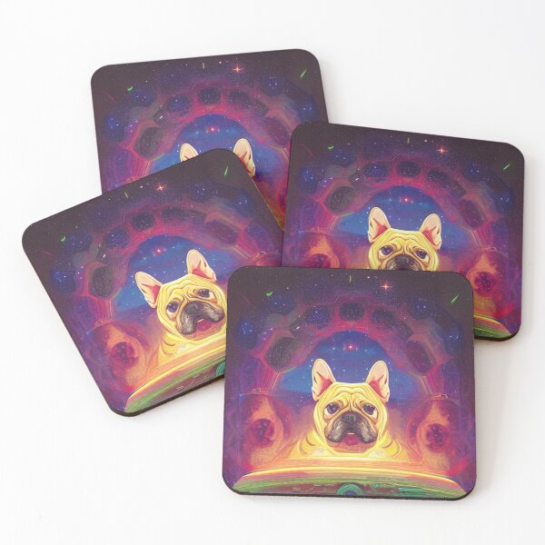 Item preview, Dogs in space nebula galaxy colorful abstract art gift for dog lover designed and sold by ValleyDream.