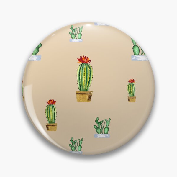 Item preview, Cactus in pot seamless pattern a watercolor beige designed and sold by Yana Mustafina | Boho Soulful Designs.