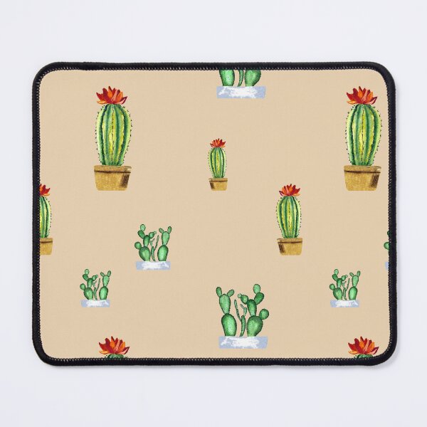 Item preview, Cactus in pot seamless pattern a watercolor beige designed and sold by Yana Mustafina | Boho Soulful Designs.