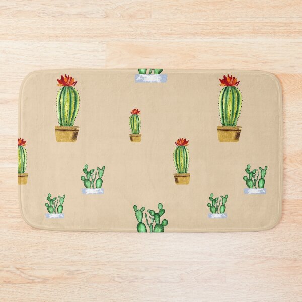 Item preview, Cactus in pot seamless pattern a watercolor beige designed and sold by Yana Mustafina | Boho Soulful Designs.