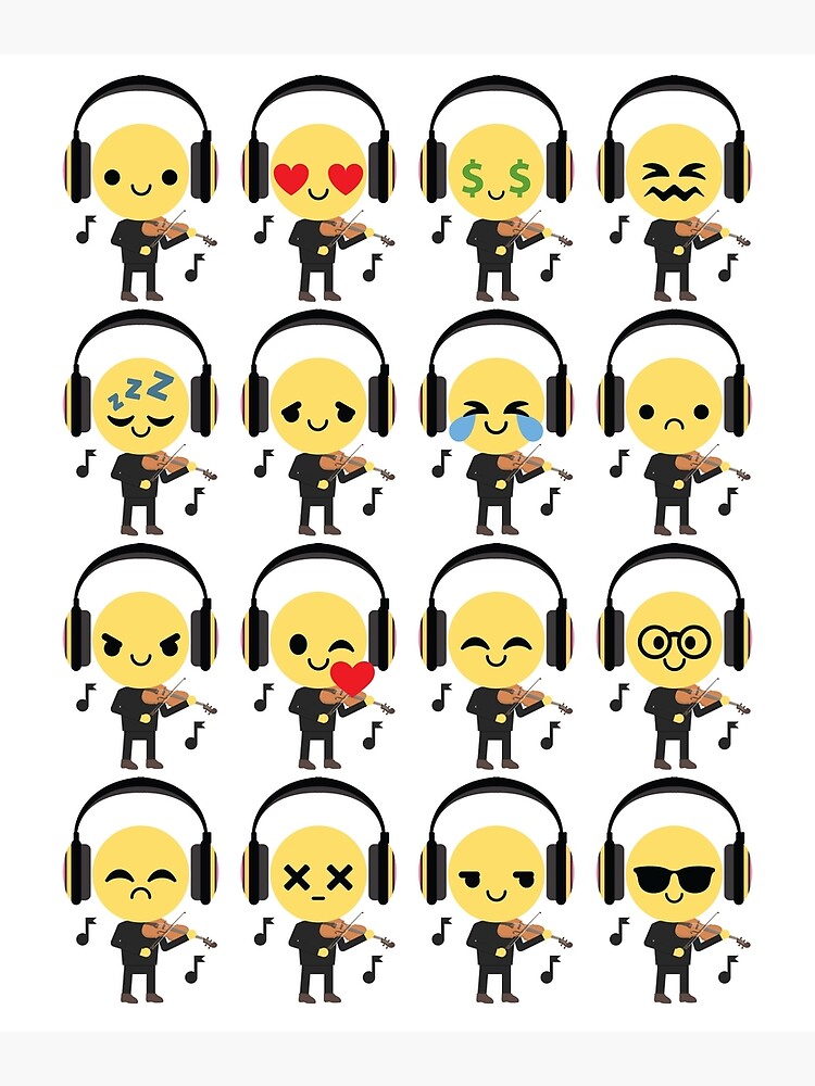 "Violin Emoji " Poster by HippoEmo Redbubble