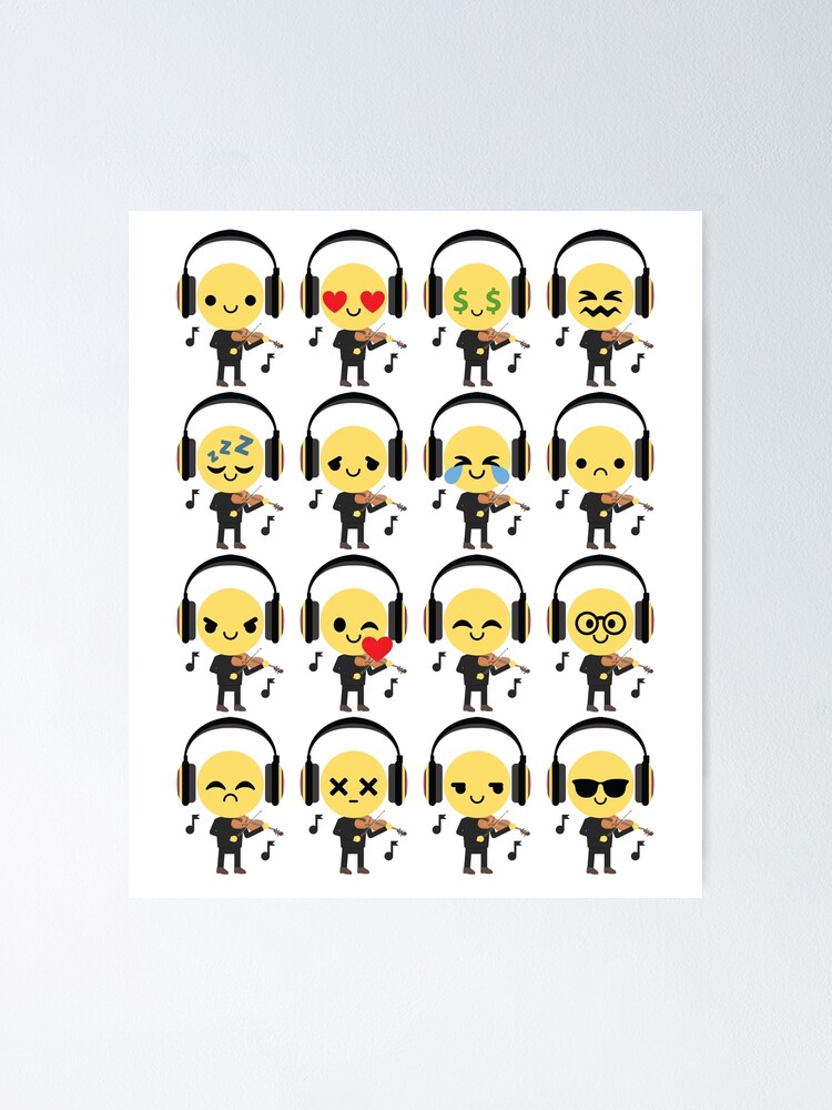 "Violin Emoji " Poster by HippoEmo Redbubble