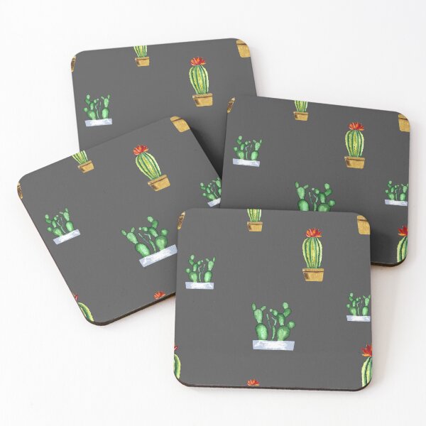 Item preview, Cactus in pot seamless pattern a watercolor grey designed and sold by Yana Mustafina | Boho Soulful Designs.