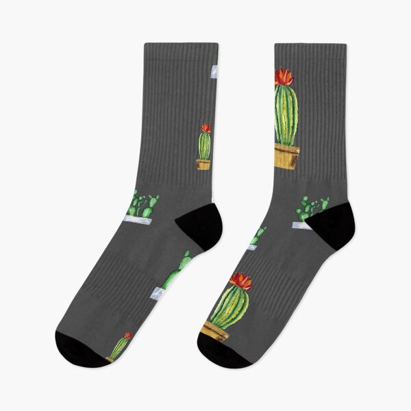 Item preview, Cactus in pot seamless pattern a watercolor grey designed and sold by Yana Mustafina | Boho Soulful Designs.