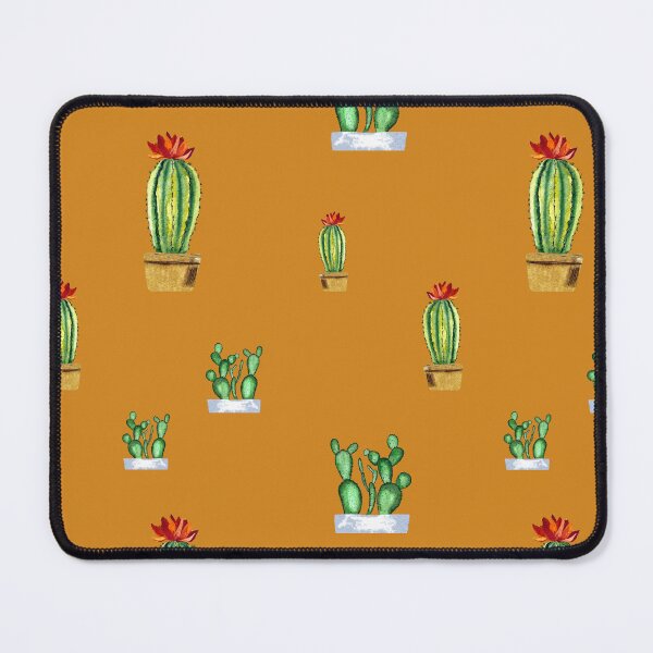 Item preview, Cactus in pot seamless pattern a watercolor orange designed and sold by Yana Mustafina | Boho Soulful Designs.