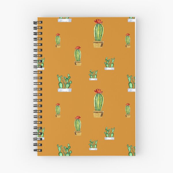 Artikelvorschau, Cactus in pot seamless pattern a watercolor orange entworfen und verkauft von Yana Mustafina | Boho Soulful Designs.