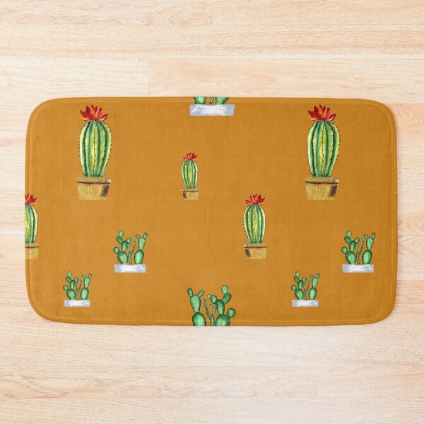 Item preview, Cactus in pot seamless pattern a watercolor orange designed and sold by Yana Mustafina | Boho Soulful Designs.