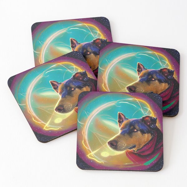 Item preview, Dogs in space nebula galaxy colorful abstract art gift for dog lover designed and sold by ValleyDream.