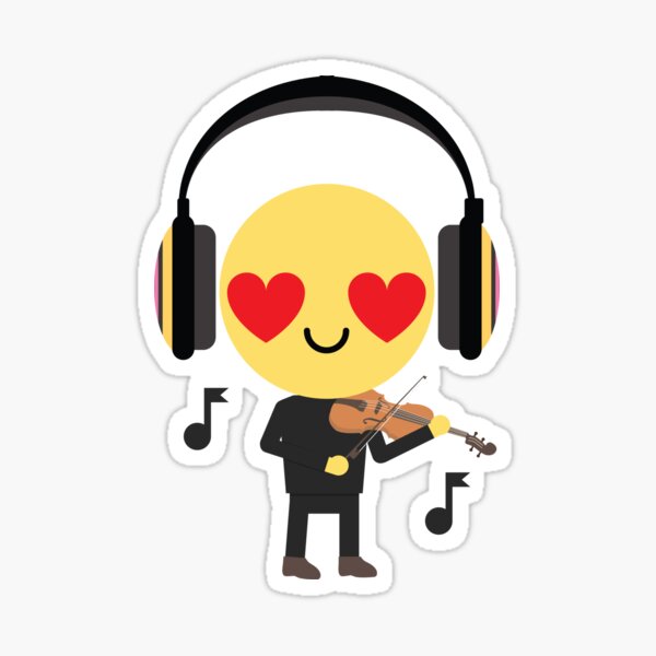 "Violin Emoji " Sticker for Sale by HippoEmo Redbubble