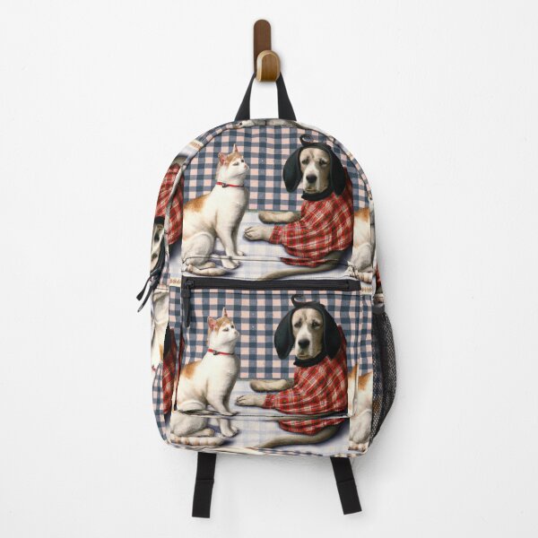 Item preview, Gingham Dog and Calico Cat in style of Raphael (AI Generated Art) designed and sold by Cowboy Folly.