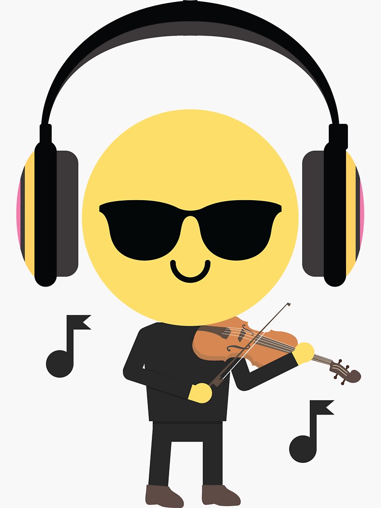 "Violin Emoji " Sticker by HippoEmo Redbubble