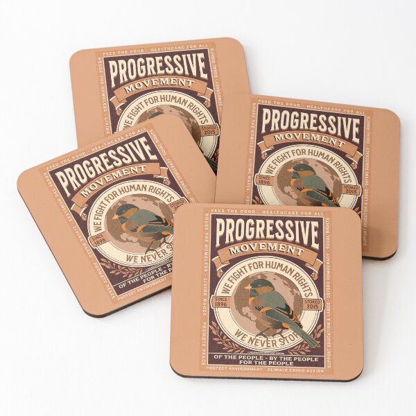 Aperçu de l'œuvre PMD00111 Progressive Movement Designs oiseau vintage intemporel sur un design de couleur café pour les progressistes créée et vendue par ProgressiveLeft.