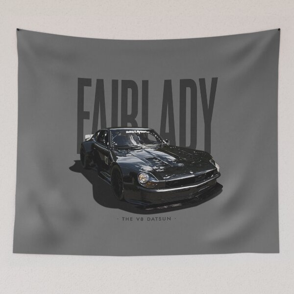Item preview, FAIRLADY Z06 - THE V8 DATSUN - Black on Grey designed and sold by boltjesdesign.