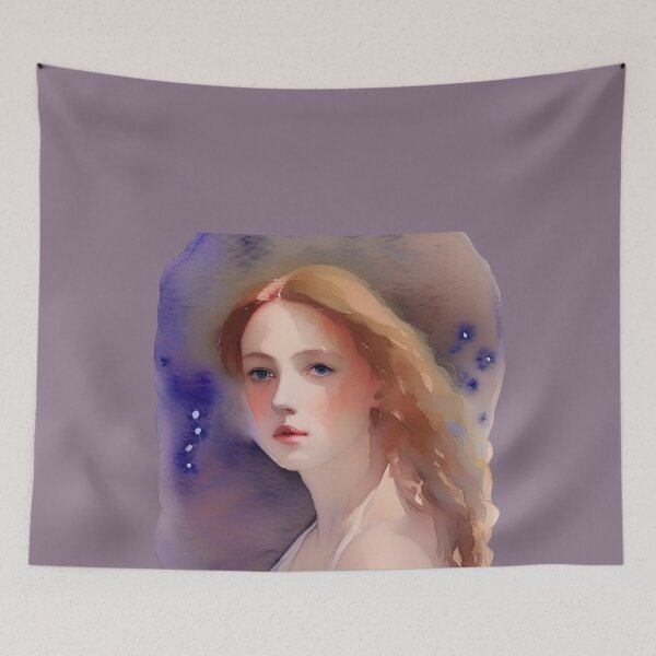 Item preview, Watercolor Vintage portrait of a girl, original female art, vintage female portrait,  Portrait painting woman, Vintage fine art painting designed and sold by Artsareus.