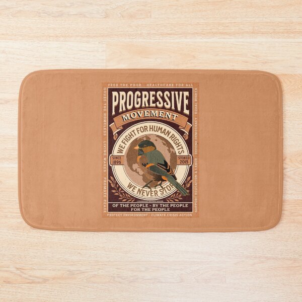 Aperçu de l'œuvre PMD00111 Progressive Movement Designs oiseau vintage intemporel sur un design de couleur café pour les progressistes créée et vendue par ProgressiveLeft.