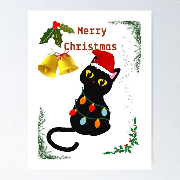 Item preview, Black cat Christmas, cute black cat  designed and sold by Yoyostore0.
