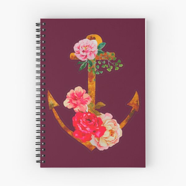 Item preview, Floral Pink Rose Nautical Anchor designed and sold by ChristinasMess.