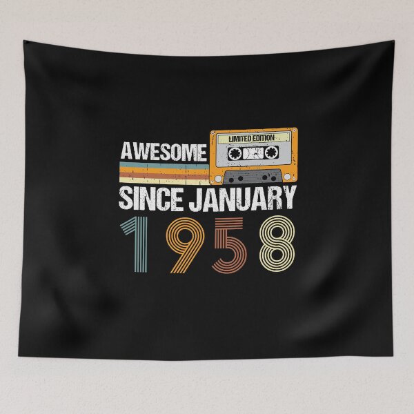 Item preview, Awesome Since January 1958 | 65th Birthday Gifts | 65 Years Old Gifts designed and sold by AMINE  ★★★★★.