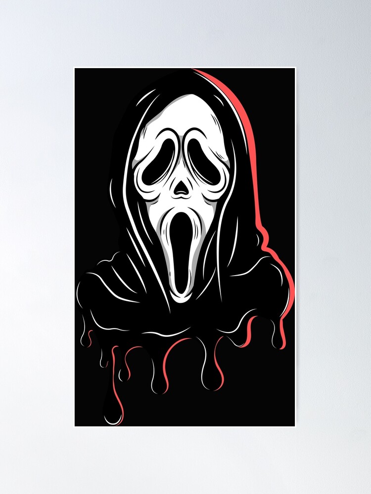 melted Ghost face, Scream movie, extra scary Sticker for Sale by Dolphi-s